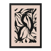 Abstract Floral Wall Art, Botanical Print, Modern Art Poster, Black and Beige Home Decor, Trendy Living Room Wall Decor, Minimalist Artwork - Tawshia